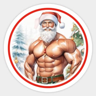 Muscle Daddy Merry Christmas Sticker